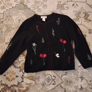 Susan Bristol 100*/* wool sweater size Large Zipper front